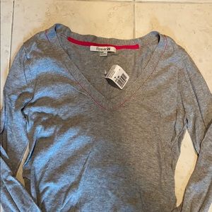 🆕Forever 21 Grey V-neck Sweater